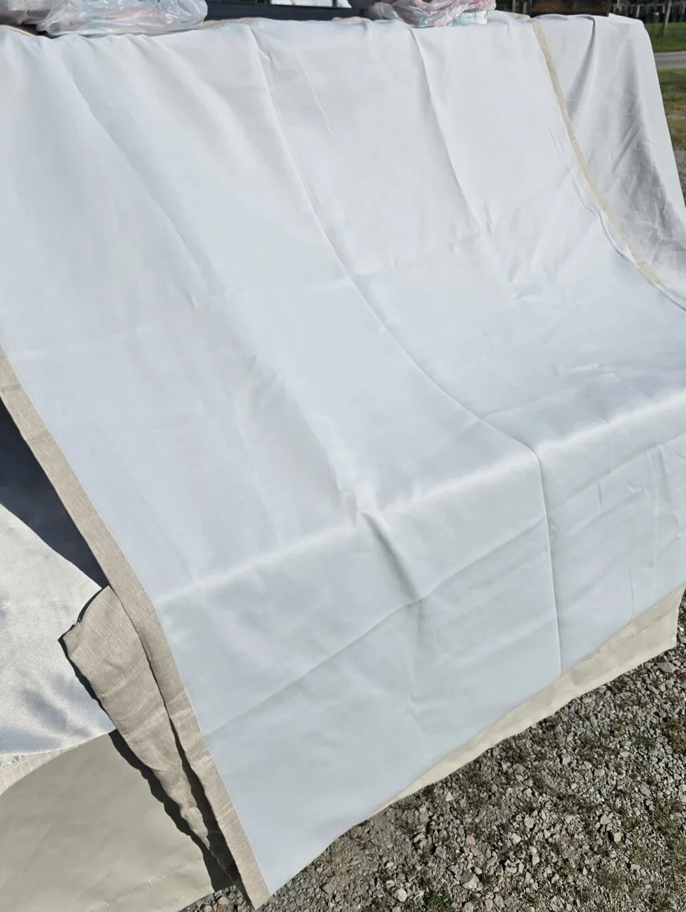 Quince European Linen True Blackout Curtain 48x84 Flax Single Panel 48